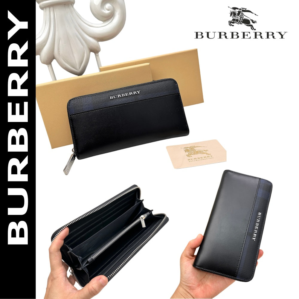 【バーバリー】送料関税込 定番人気 ジッパー・ラウンド・長財布