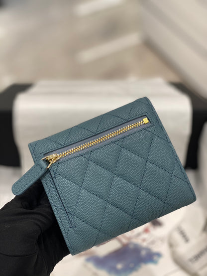 【シャネル】大人気コンパクト ♪マトラッセ♪三つ折り財布 キャビアスキン5色