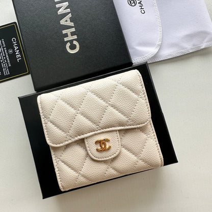 【シャネル】大人気コンパクト ♪マトラッセ♪三つ折り財布 キャビアスキン5色
