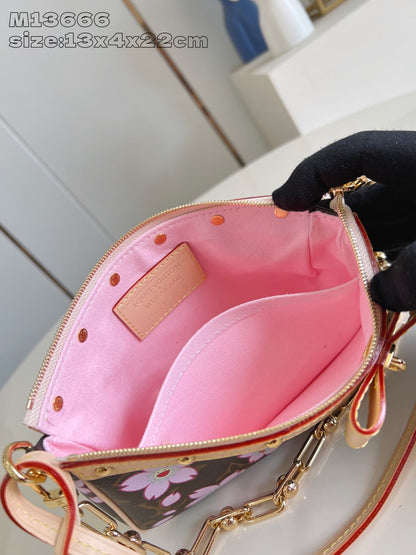 【ルイヴィトン】村上隆コラボ◆キュートな桜  ショルダーバッグM13666