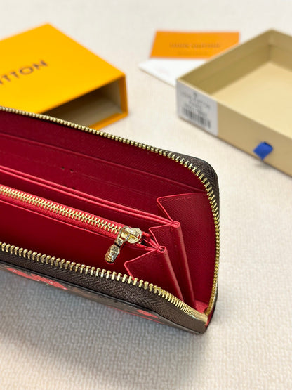 【ルイヴィトン】 ジッピー・ウォレット モノグラム ♪ チェリー