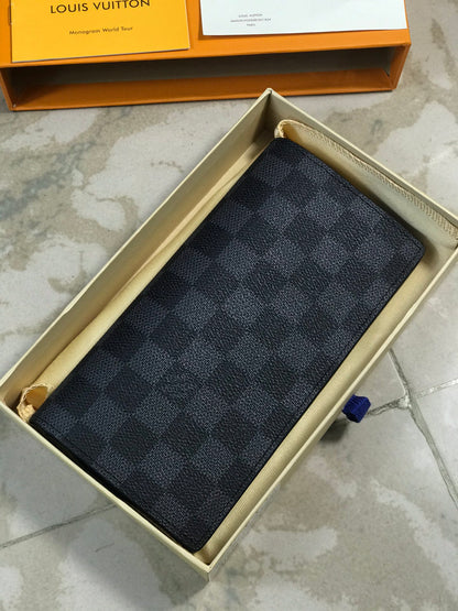 【ルイヴィトン】黒のチェス盤  長財布ブラッザ N62665